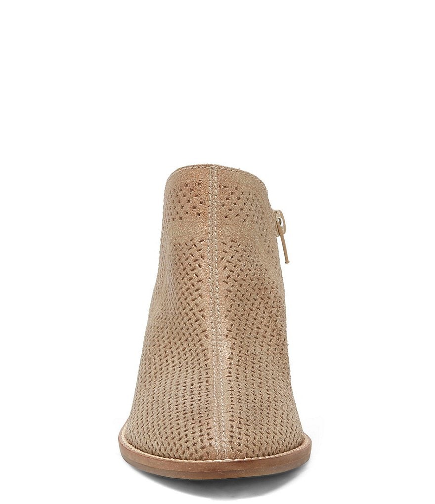 Lucky Brand Feyan Perforated Leather Block Heel Booties
