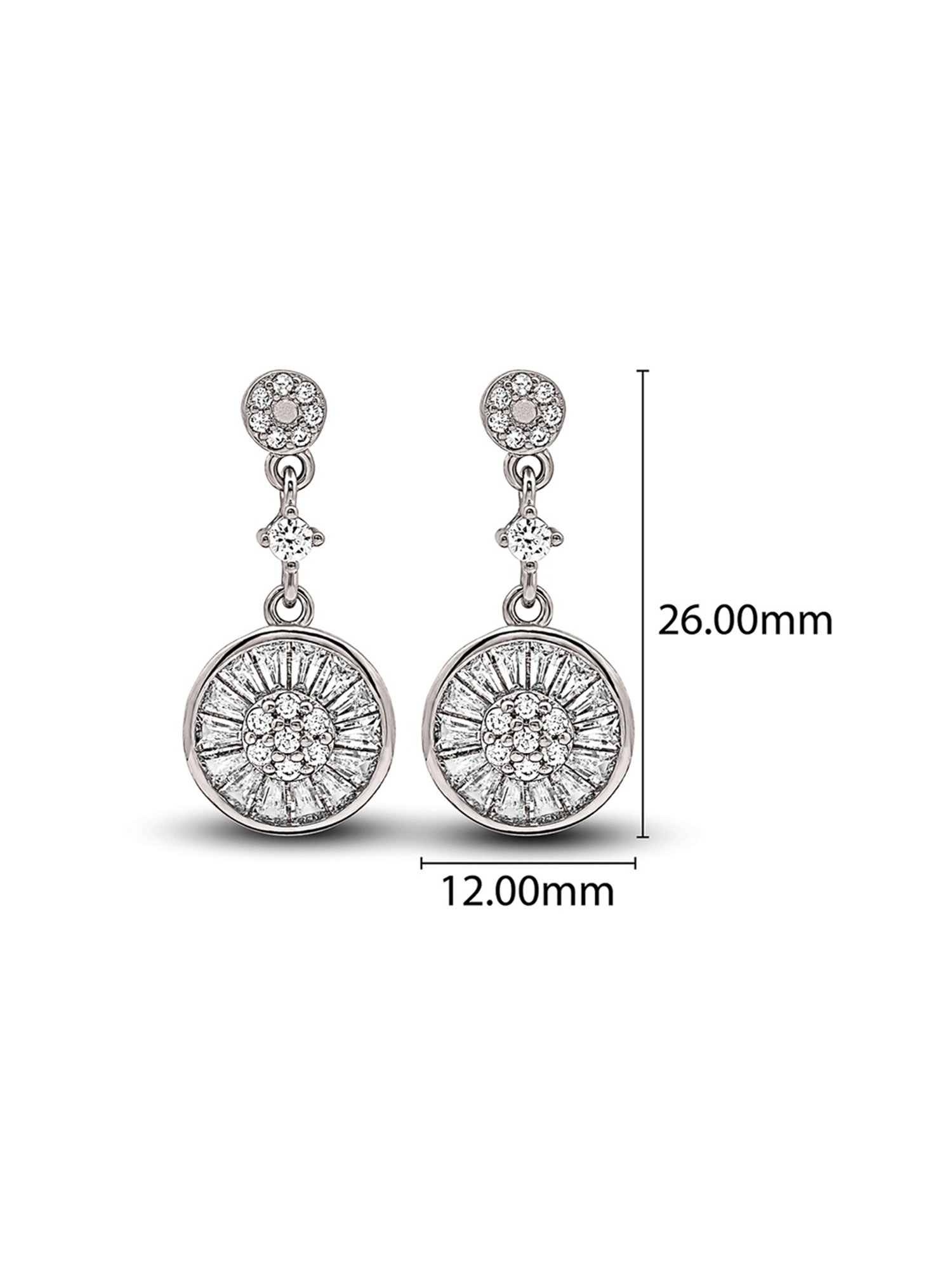 Silberry 92.5 Sterling Silver Wheel Drop Earrings for Women
