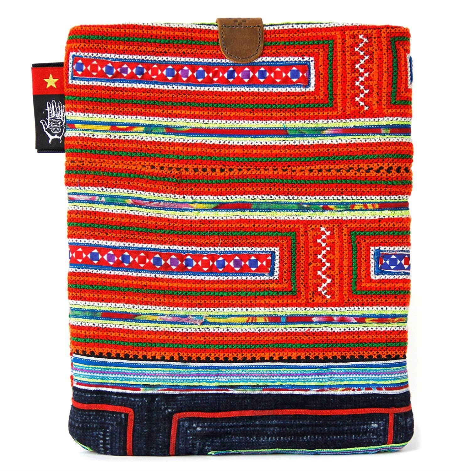 Ethnotek iPad Sleeve/iPad Cover for iPad 2, iPad Air and Similar Sized Tablets, Decorated with Hand-Crafted Fabric from Traditional Weavers (Vietnam 6)