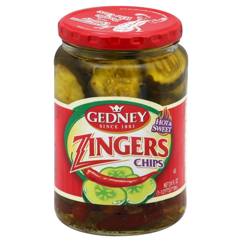 Gedney Pickles Hot & Sweet Zinger Chips - 24 fl oz