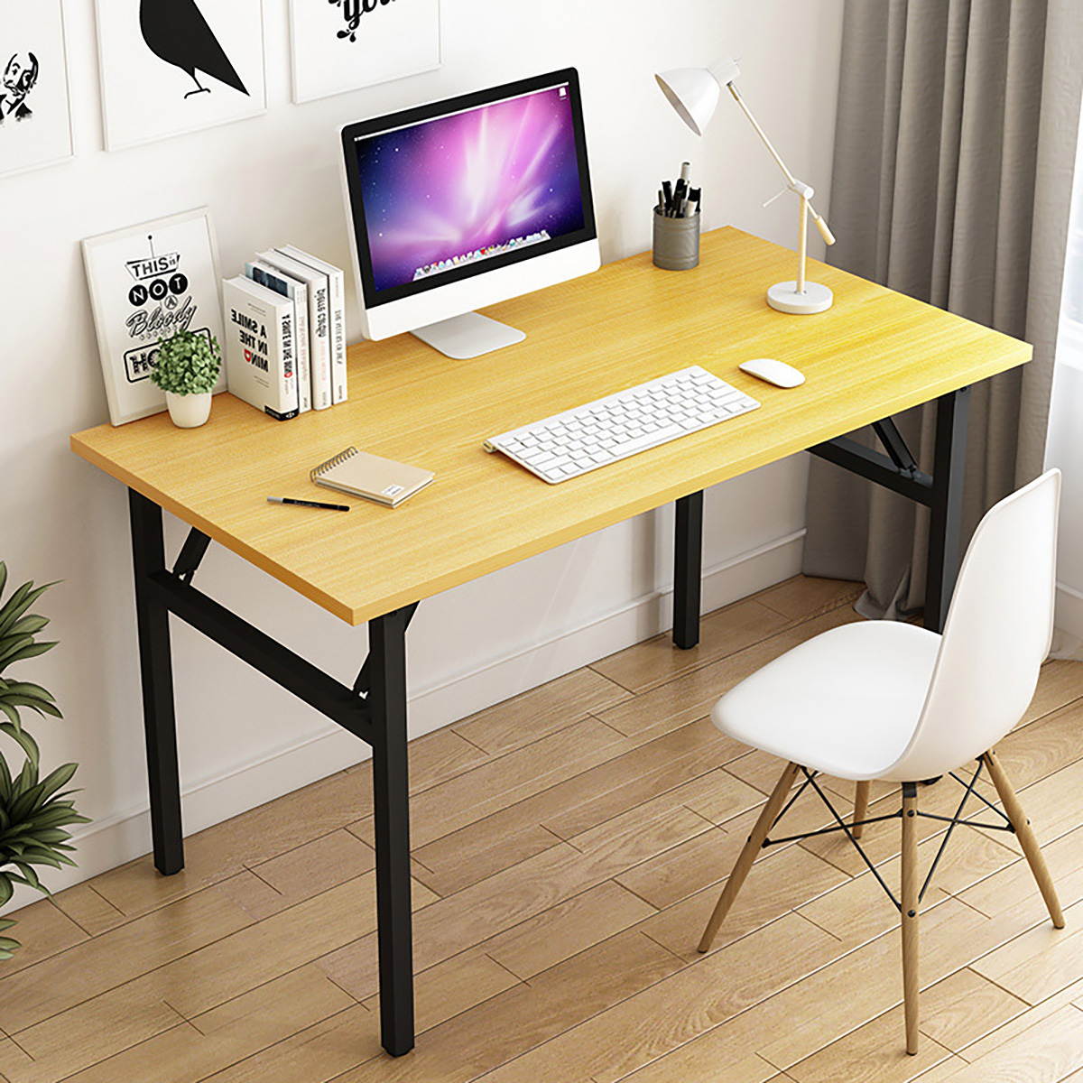 Folding Computer Desk Portable Laptop Table Home Office Workstation No Assembly