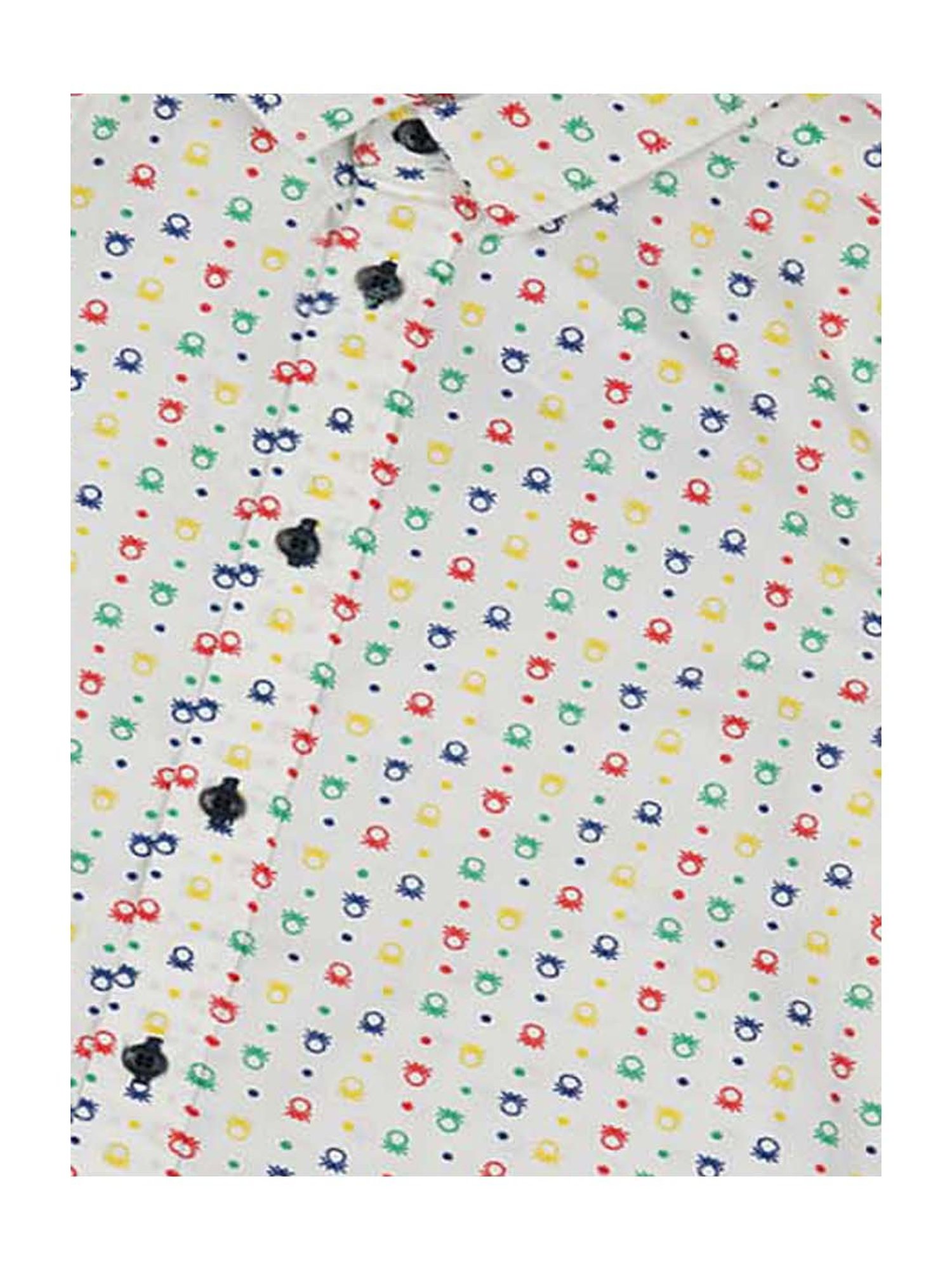 United Colors of Benetton Kids White Cotton Printed Shirts