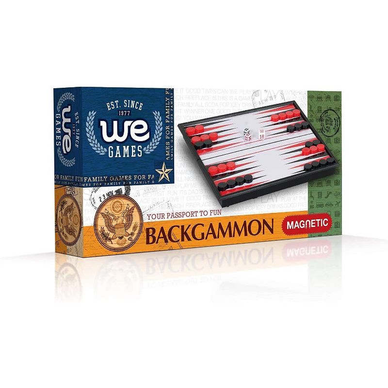 WE Games Foldable Magnetic Travel Backgammon Set - 8 in.
