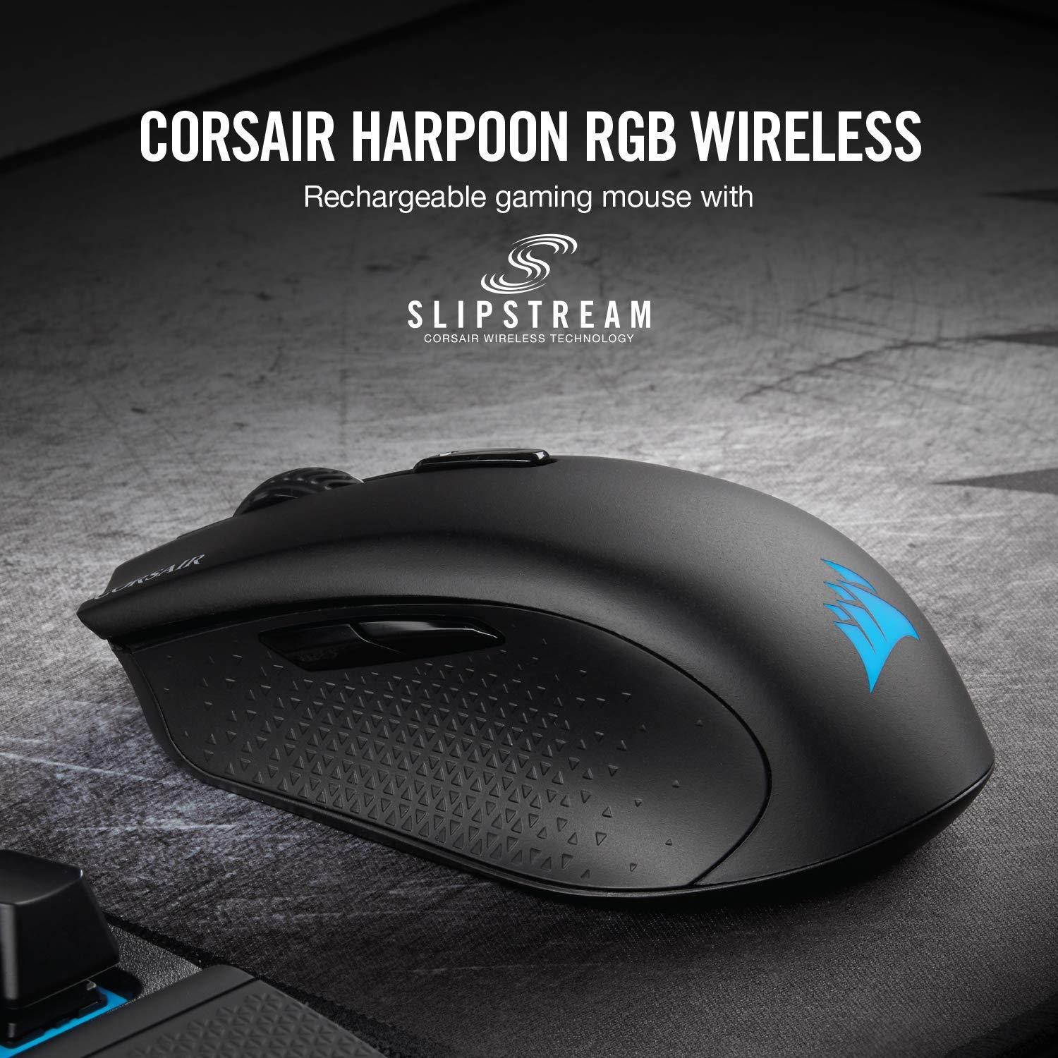 CORSAIR Harpoon RGB Wireless - Wireless Rechargeable Gaming Mouse - 10,000 DPI Optical Sensor