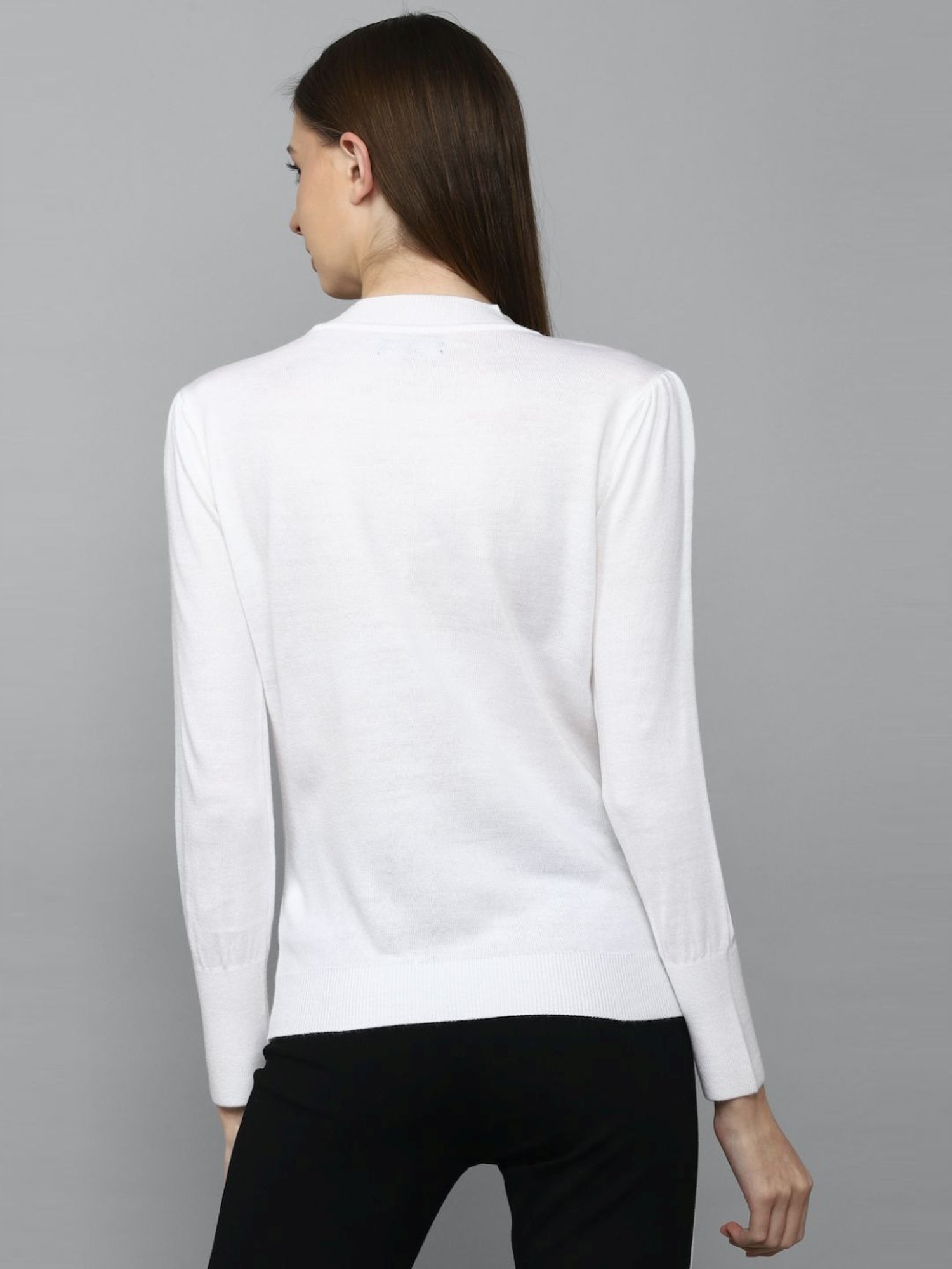 Allen Solly White Cotton Sweater