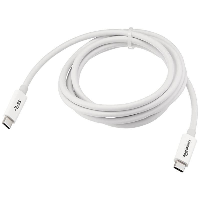 USB TypeC to USB TypeC 31 Gen1 Adapter Charger Cable 6 Feet 18 Meters White