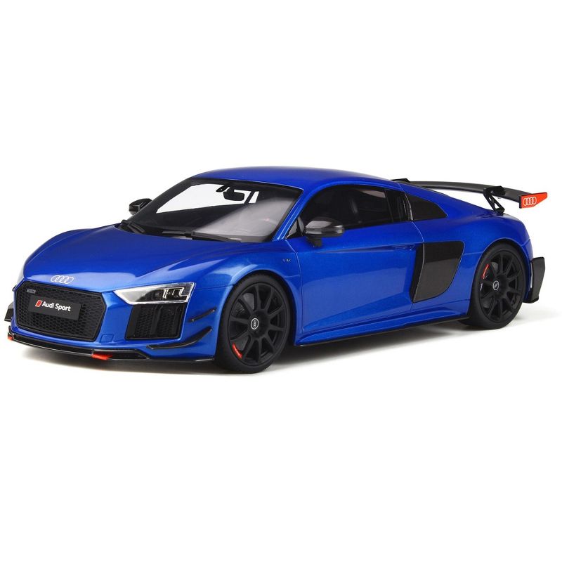 Audi R8 Performance Parts Ara Blue with Black Wheels 1/18 Model Car by GT Spirit