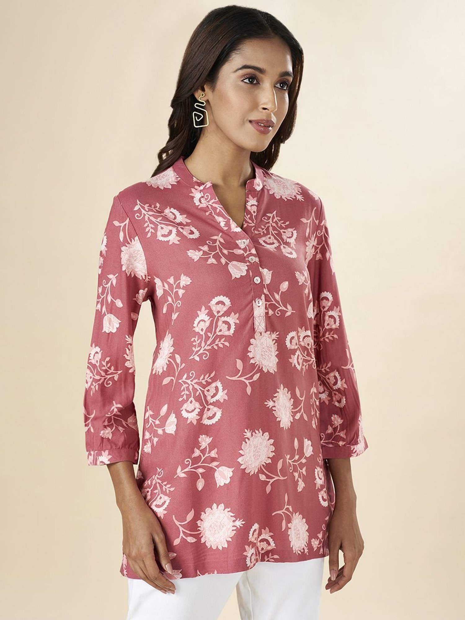 Akkriti by Pantaloons Pink Printed Tunic