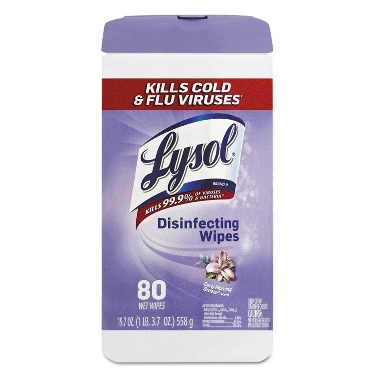 Lysol Disinfecting Wipes Early Morning Breeze 7 x 8 80/Canister 6 Canister/CT