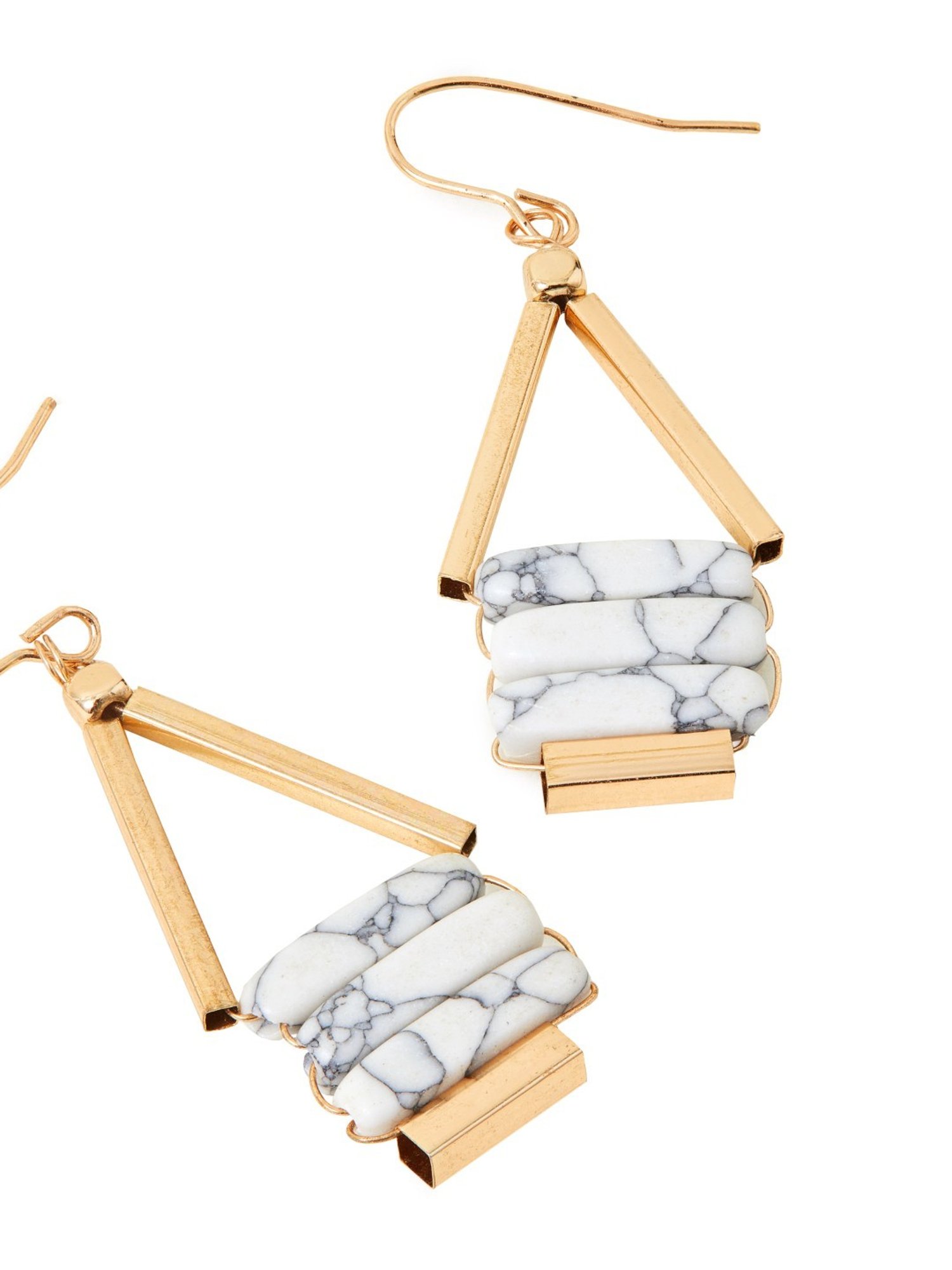 Accessorize London Triple Bar Short Drop Dangler Earrings