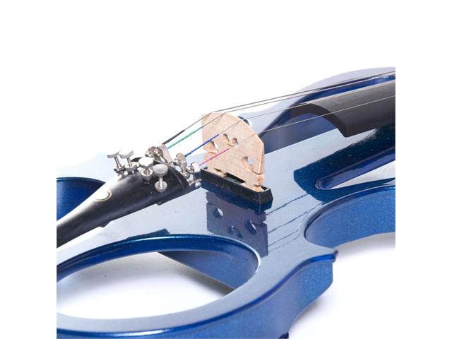 Cecilio 4/4CEVN-1BL 4/4 Full Size Electric Silent Solidwood Violin w/ Ebony Fittings in Style 1 - Metallic Blue