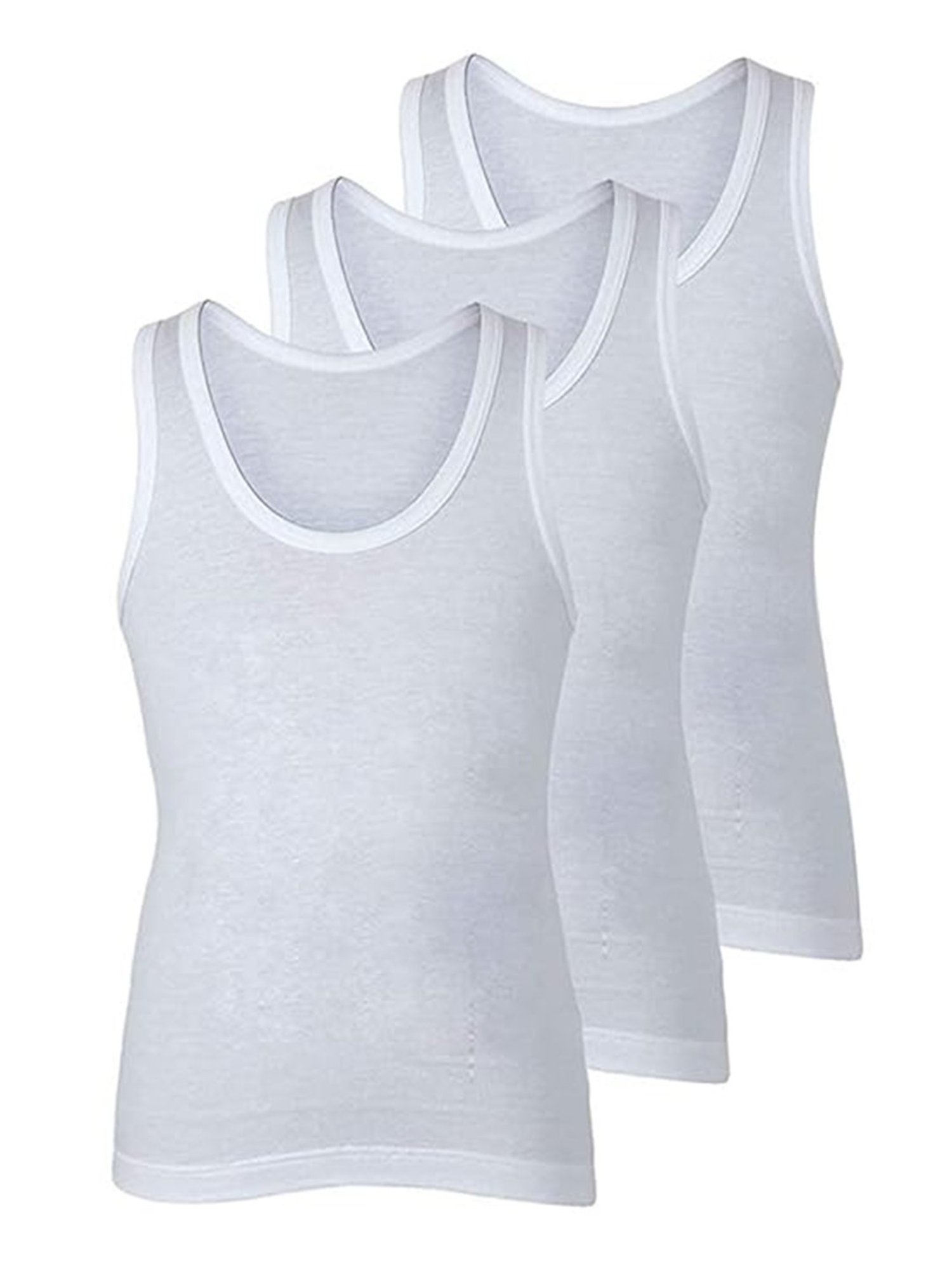 Bodycare Kids Grey Solid Vest (Pack Of 3)