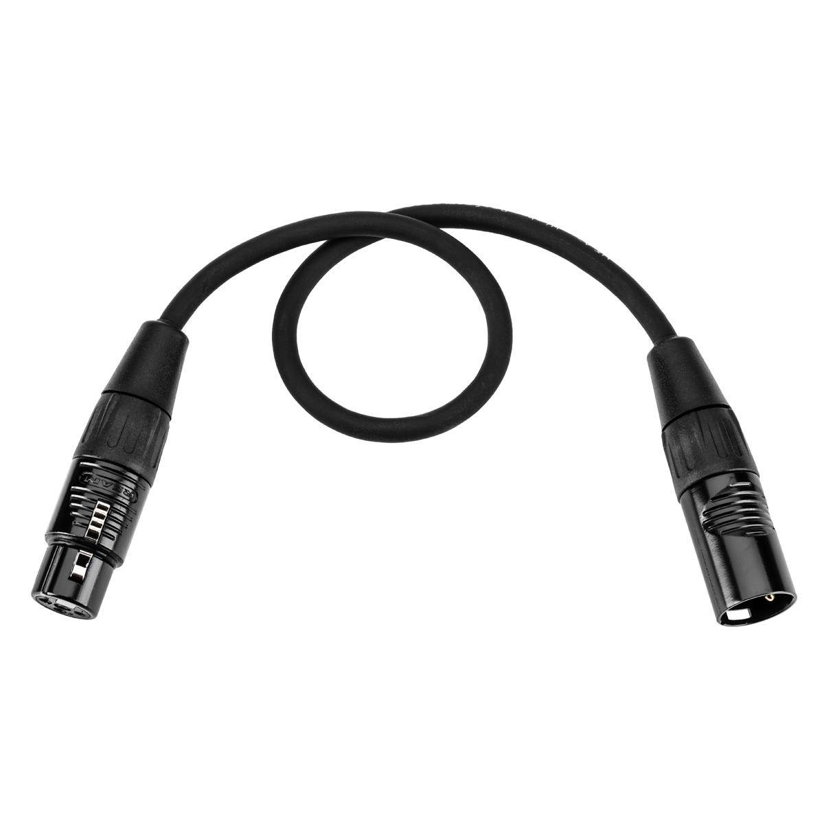 H&A Platinum Pro Quad 1' XLR M to XLR F Microphone Cable with Rean Connectors