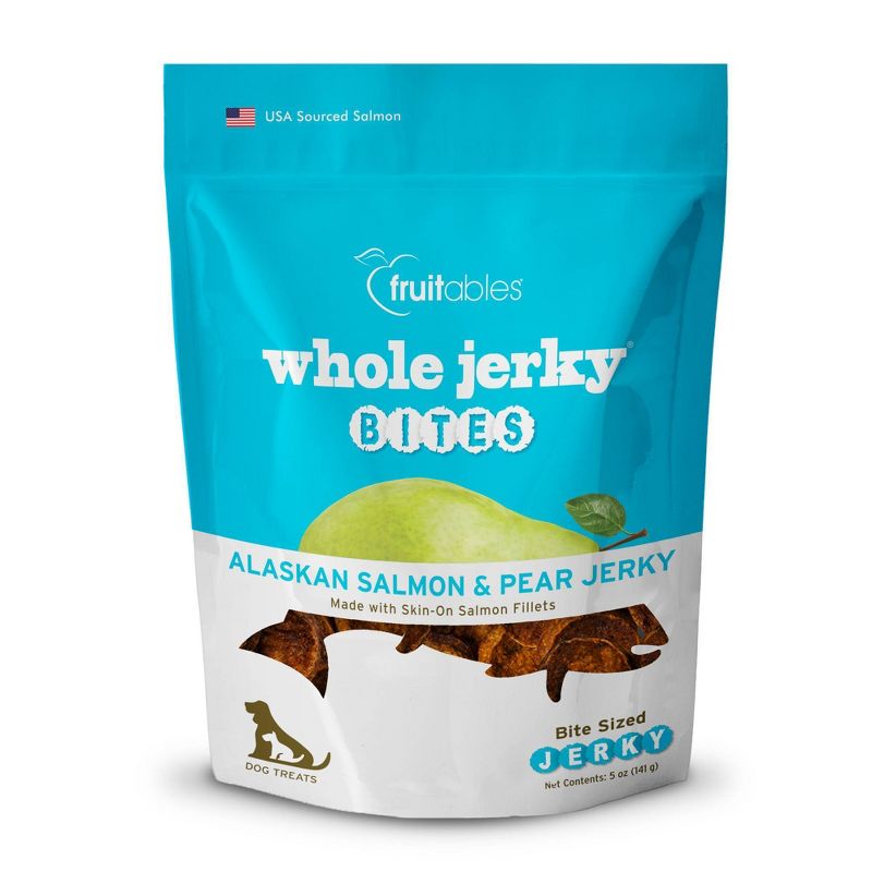Fruitables Whole Jerky Bites Alaskan Salmon and Pear Jerky Dog Treats - 5oz
