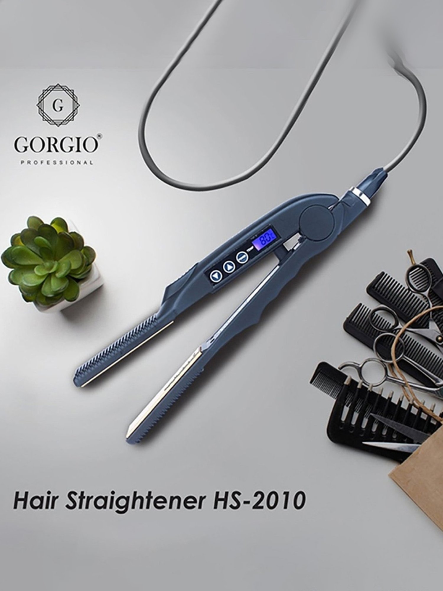 Gorgio Professional HS2010 Gold Plated Hair Straightener (Black)