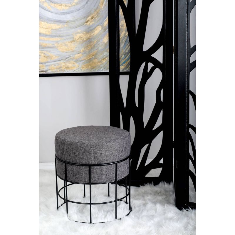 Metal Fabric Patio Garden Stool - Olivia & May