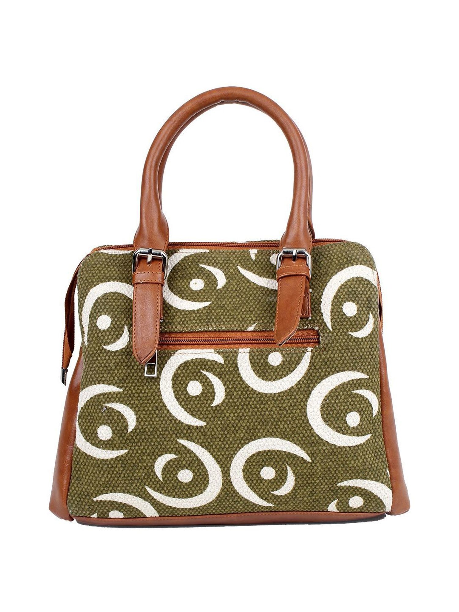 Spice Art Olive Printed Medium Handbag
