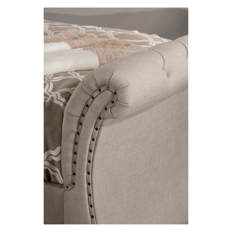 Hunter Upholstered Backless Daybed Twin Linen Sandstone Fabric - Hillsdale Furniture