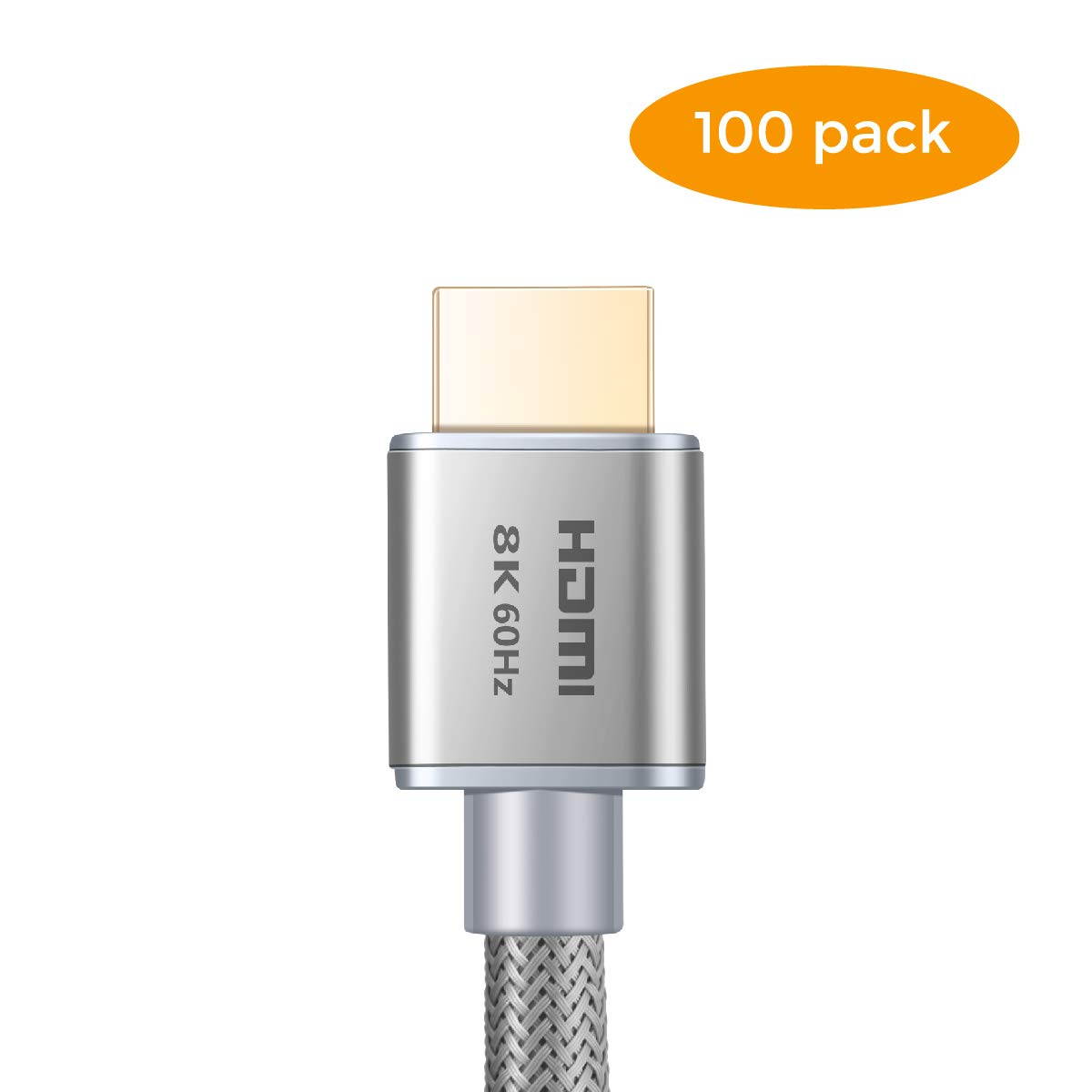 Buyer&rsquo;s Point Ultra High Speed HDMI 2.1 Cable Dynamic HDR 1.8M (6ft) 8K 120Hz, 48Gbps, Dolby Vision, eARC, Compatible with Apple TV, Nintendo Switch, Roku, Xbox, PS4, Projector Pack of 100 Gray