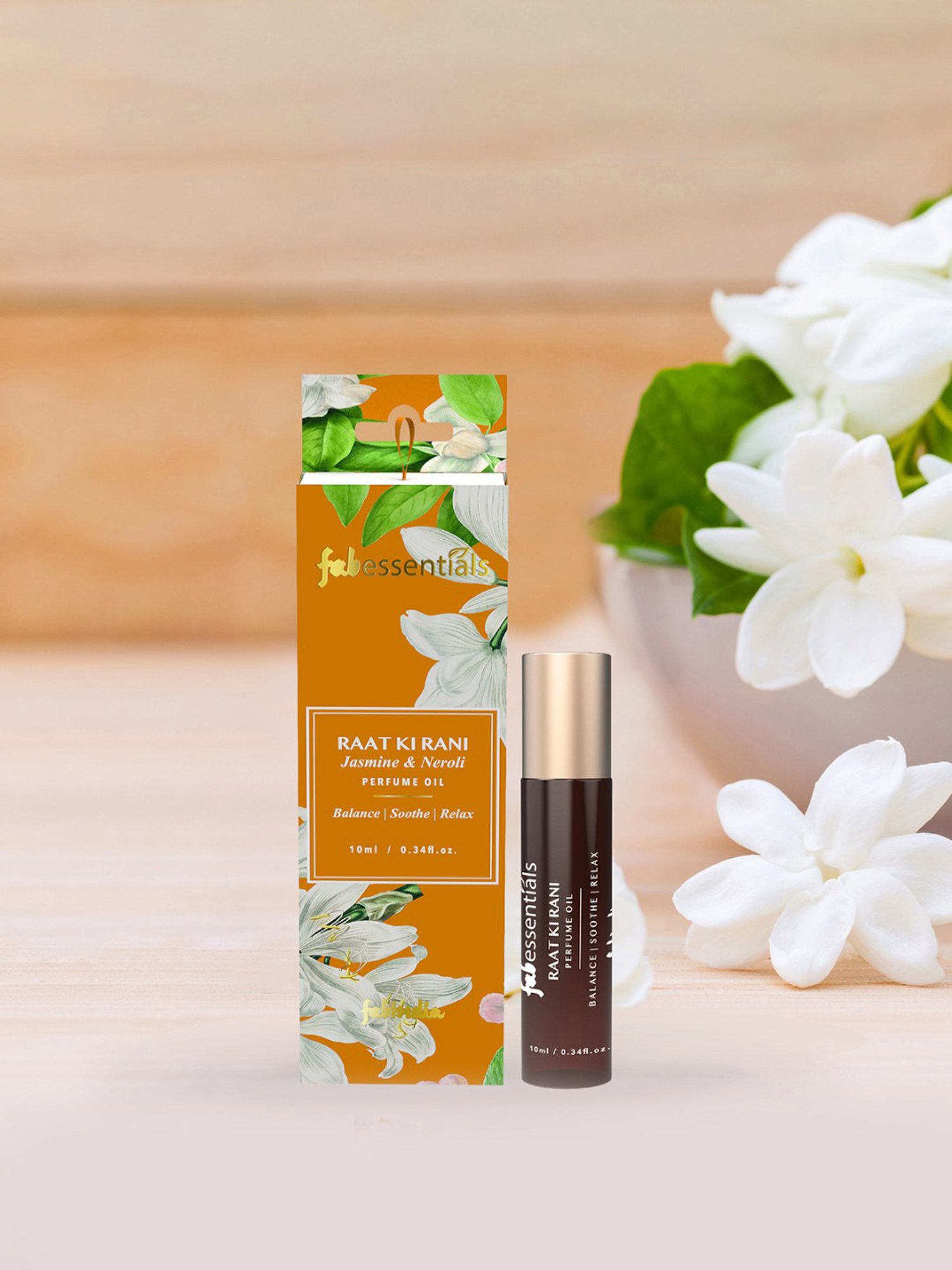 Fabessentials Raat Ki Rani Jasmine & Neroli Perfume Oil - 10 ml