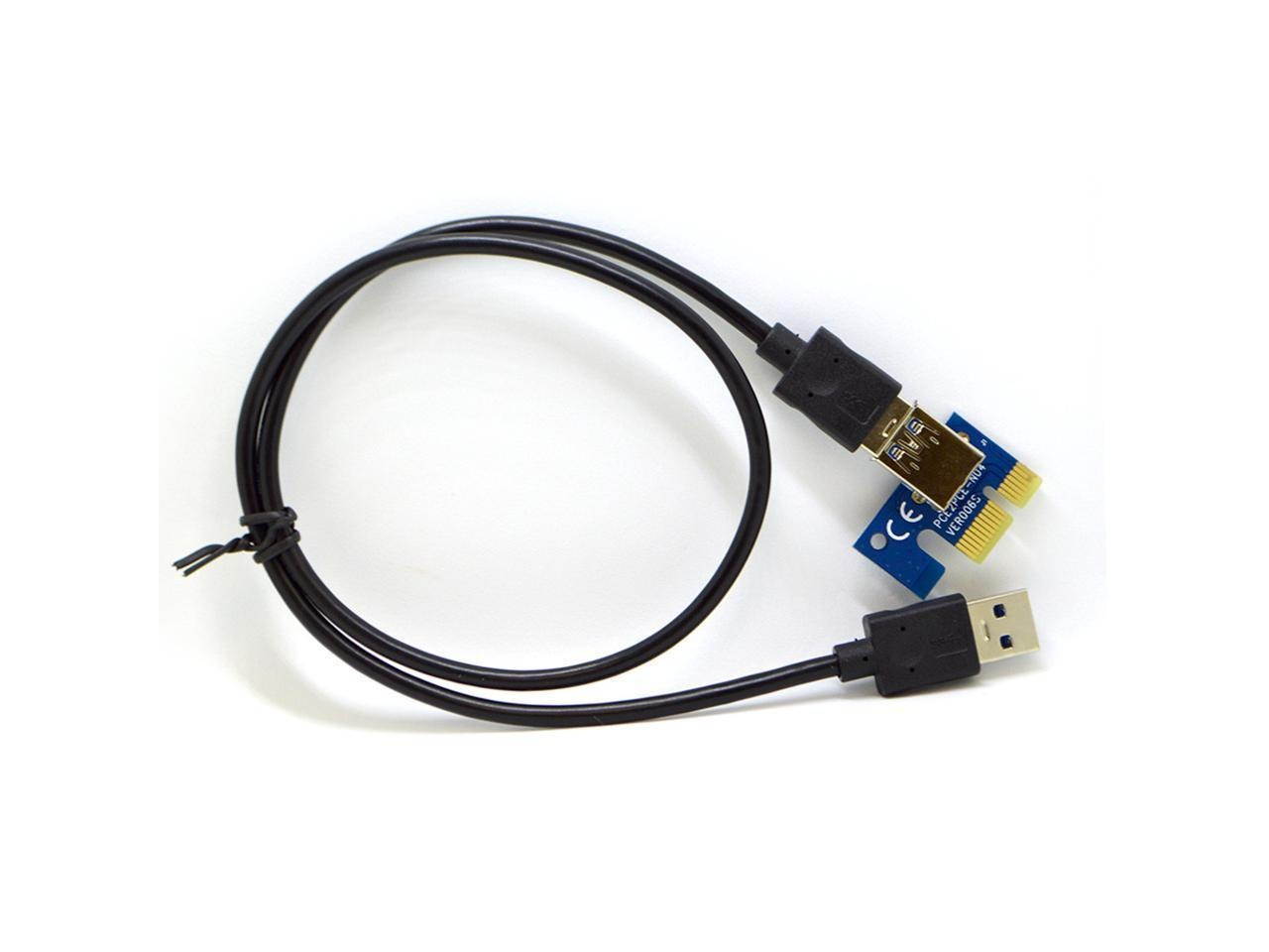 6-Pack VER 009S PCIe USB RISER 6-Pin PCI-E 16x to 1x Powered Riser Adapter Card w/ 60cm USB 3.0 Extension Cable & 6-Pin PCI-E to SATA Power Cable - GPU Riser Adapter - Ethereum Mining ETH -Led light