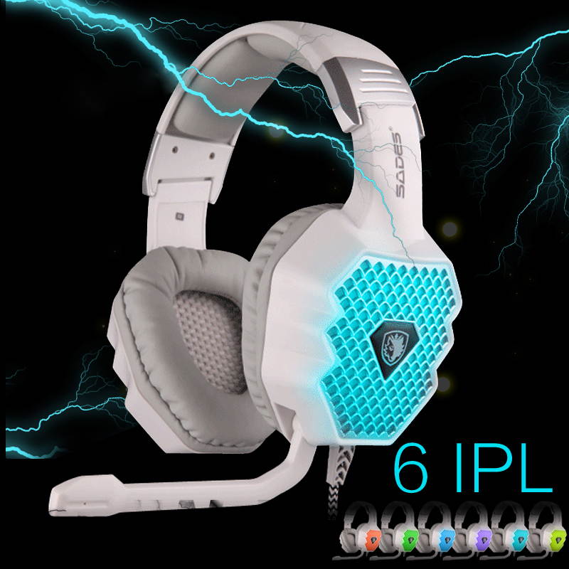 SADES A70 Professional Gaming Headphone Headset For Computer Gamer LED Light USB Plug 7.1 Surround Stereo Bass Earphone With Mic