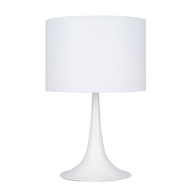 19" Modern Table Lamp White (Includes LED Light Bulb) - Cresswell Lighting