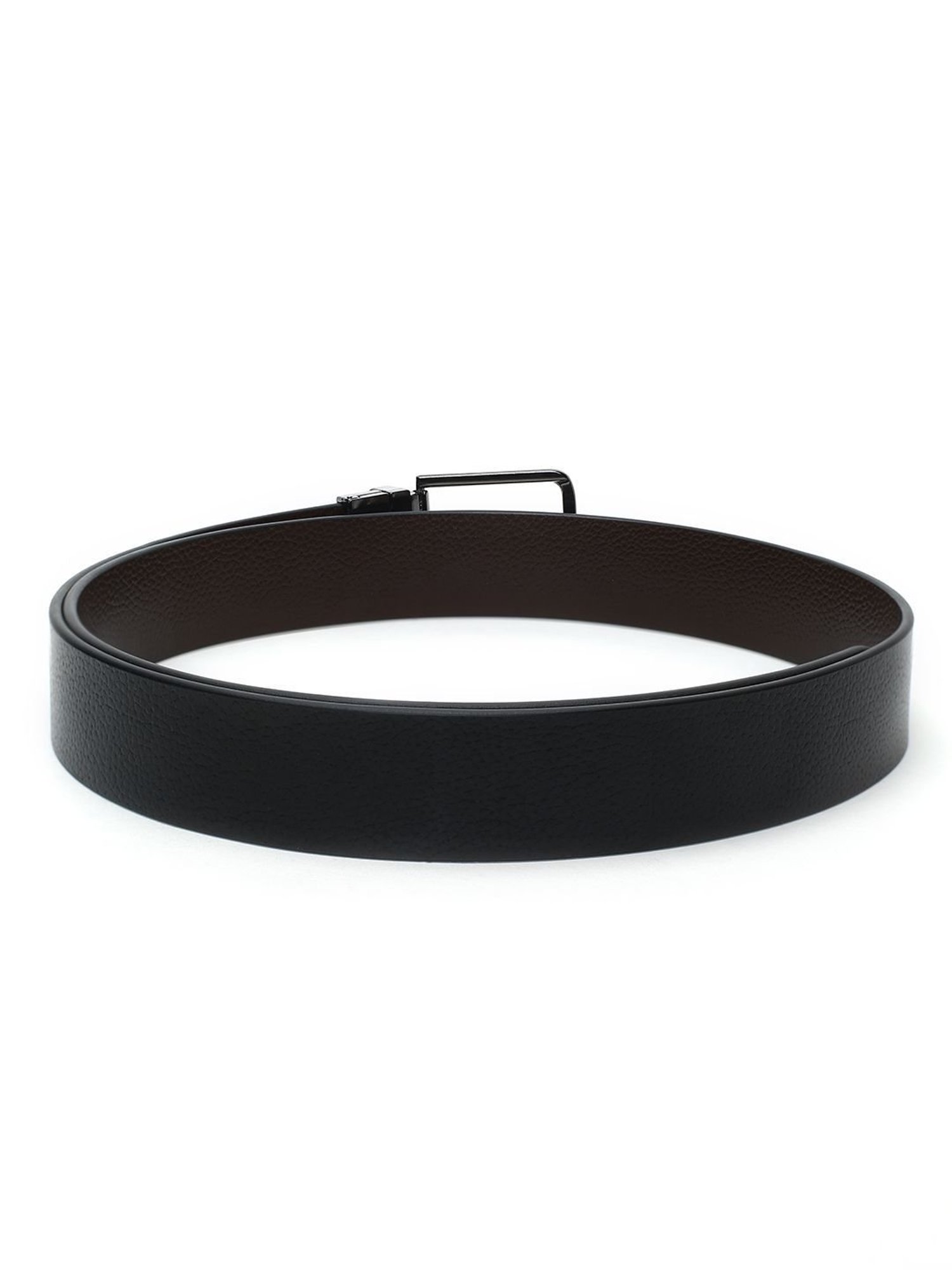 Crusset Black Leather Formal Belt for Men