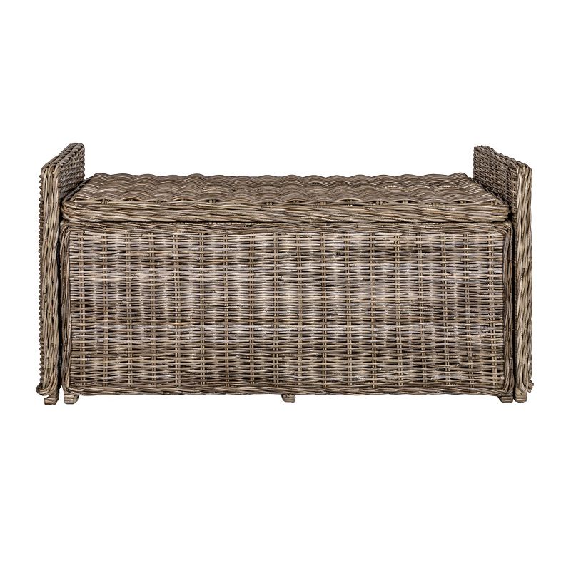happimess Naples 47.50" Wicker Trunk Storage Bench, Gray