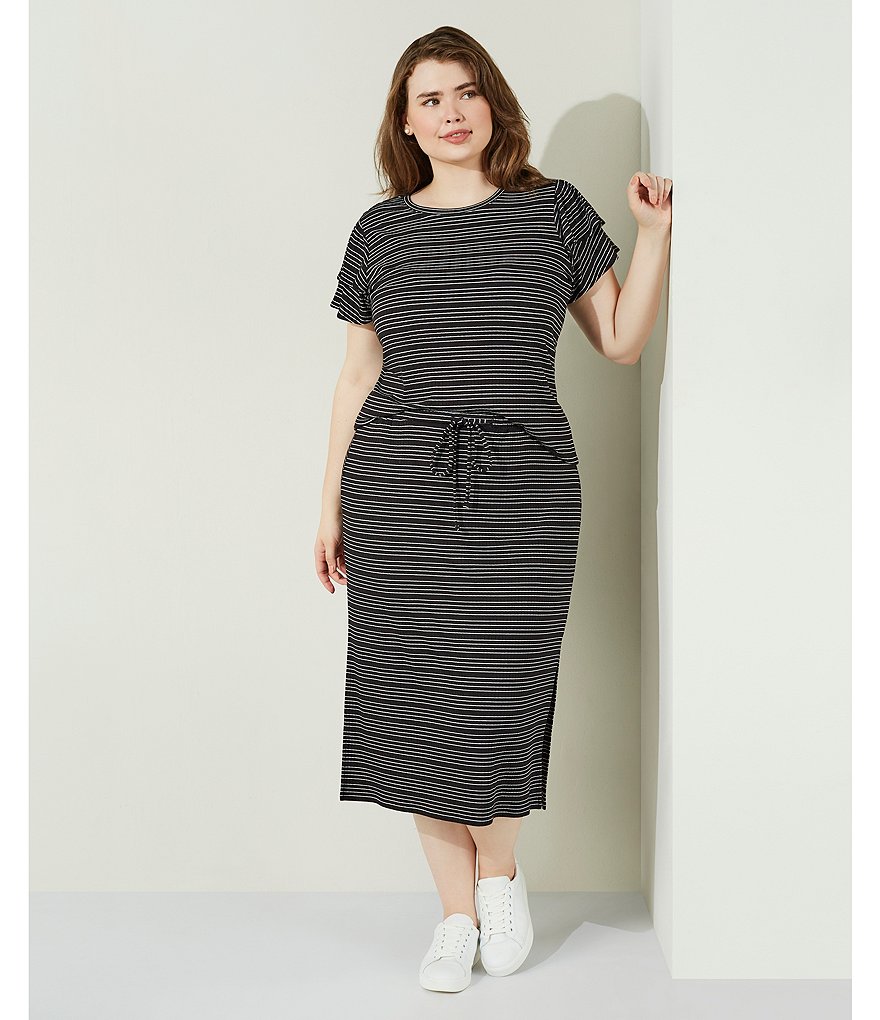 Intro Plus Size Activeease Drawstring Faux Wrap Skort