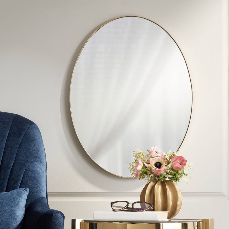 Noble Park Clarendon Gold Metal 17 3/4" x 23 3/4" Oval Wall Mirror