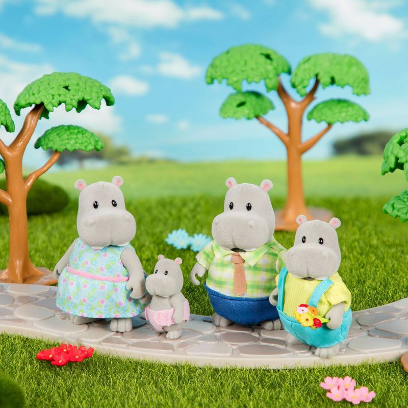 Li'l Woodzeez Miniature Animal Figurine Set - Riverdipper Hippo Family