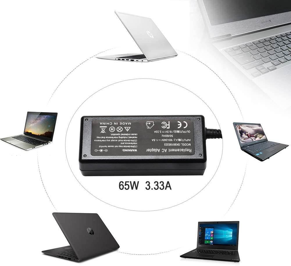 19.5V 3.33A 65W AC Adapter Laptop Charger for HP Pavilion TouchSmart 14-B109 14-B109WM 15-B142DX 14-B120DX 15-B129WM 15-B143 15-B143CL 15-B119wm 15-b152nr Envy 4Series 6Series Power Supply Cord