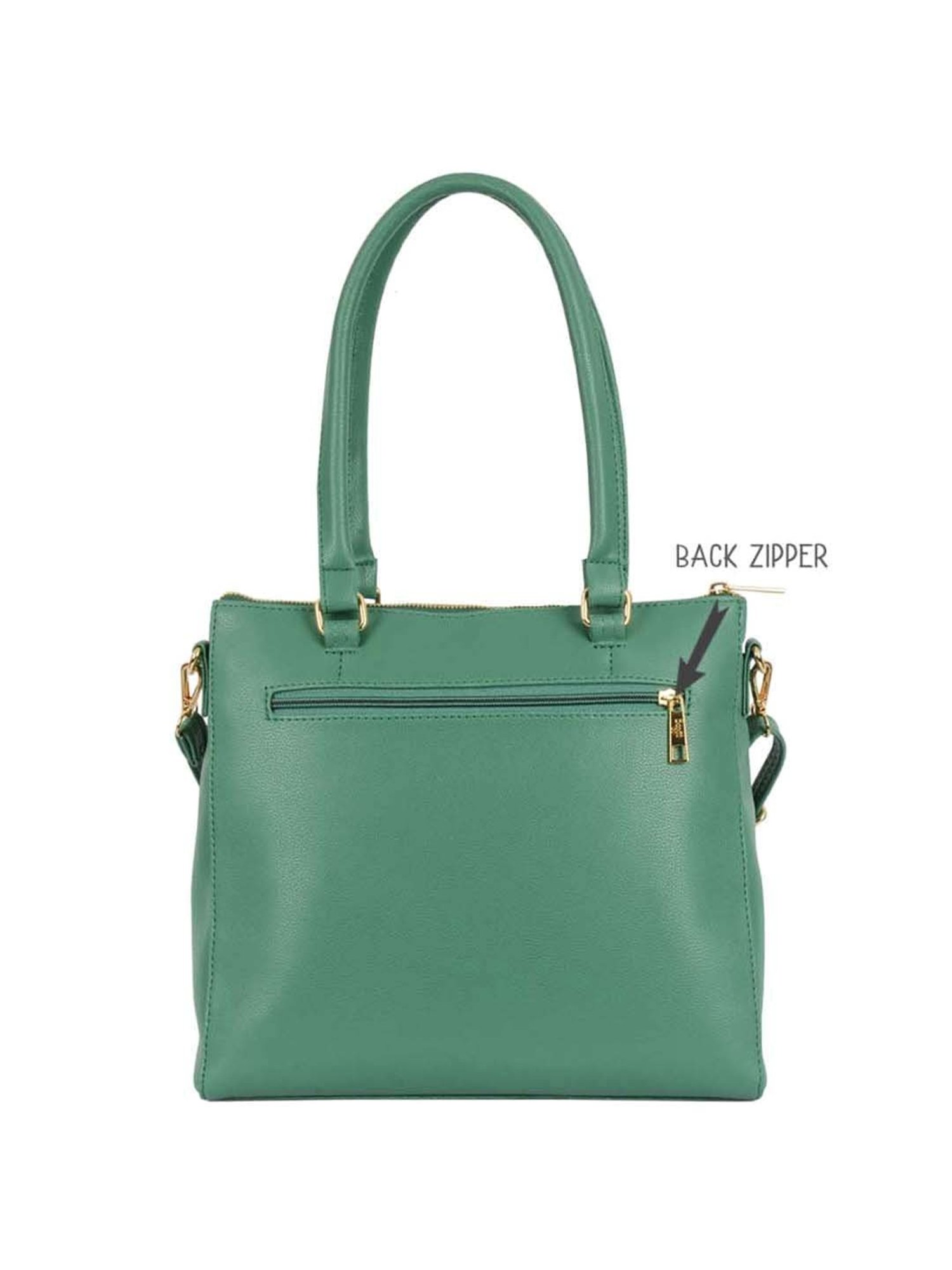 Baggit Green Solid Medium Tote Handbag