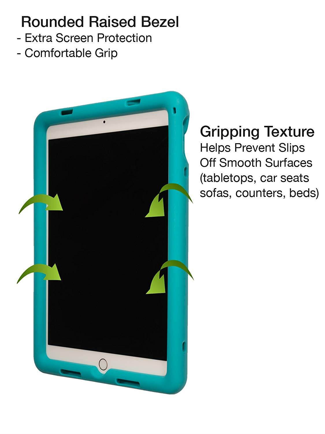 BobjGear Bobj Rugged Case for iPad Pro 9.7 (2016), (Not for 2017 iPad Pro 10.5) Custom Fit - Patented Venting - Sound Amplification - BobjBounces Kid Friendly (Terrific Turquoise)