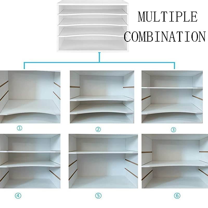 Wood Desktop Organizer Paper Storage Letter Tray File Sorter for Home OfficeWhite