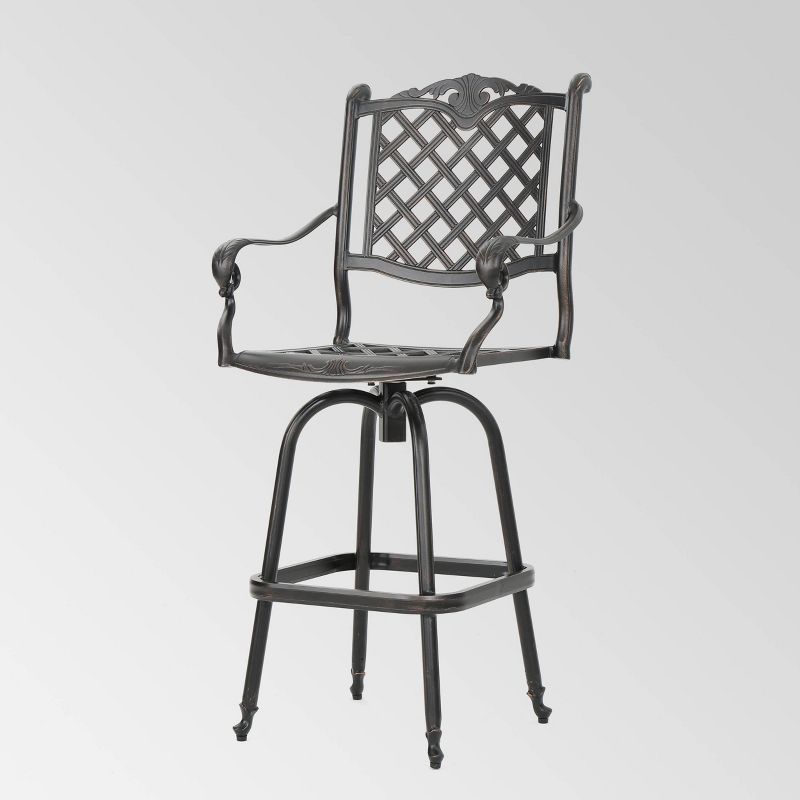 Ariesa 3pc Outdoor Bar Set - White & Gray - CosmoLiving