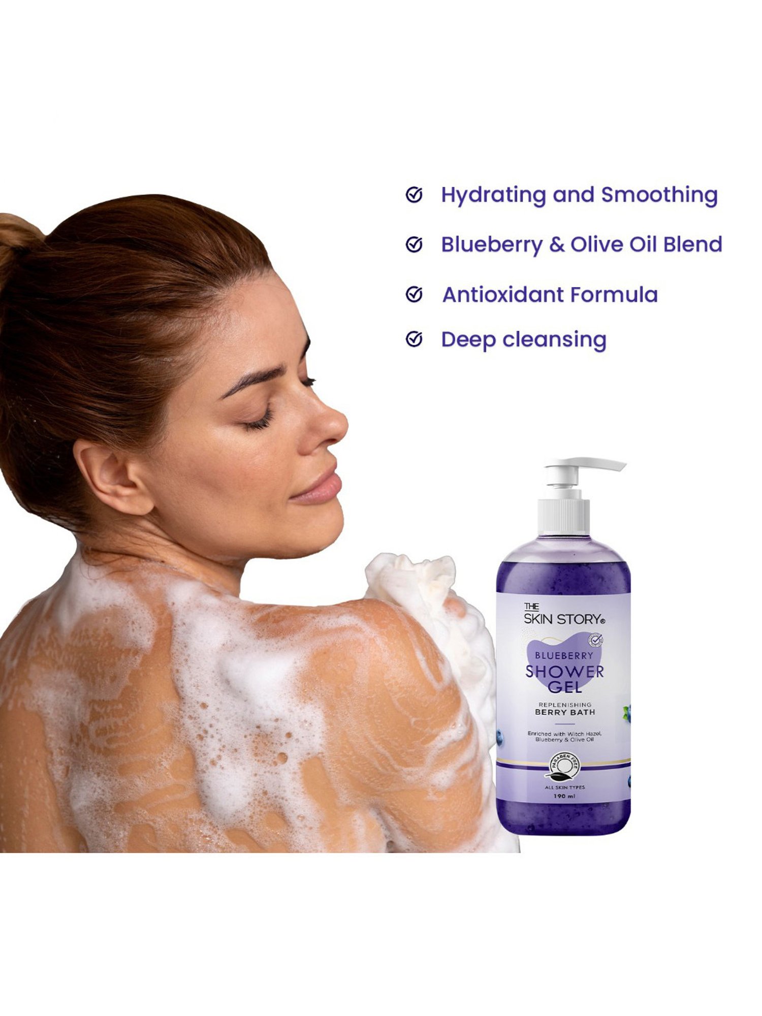 The Skin Story Blueberry Replenishing Berry Bath Shower Gel - 190 ml