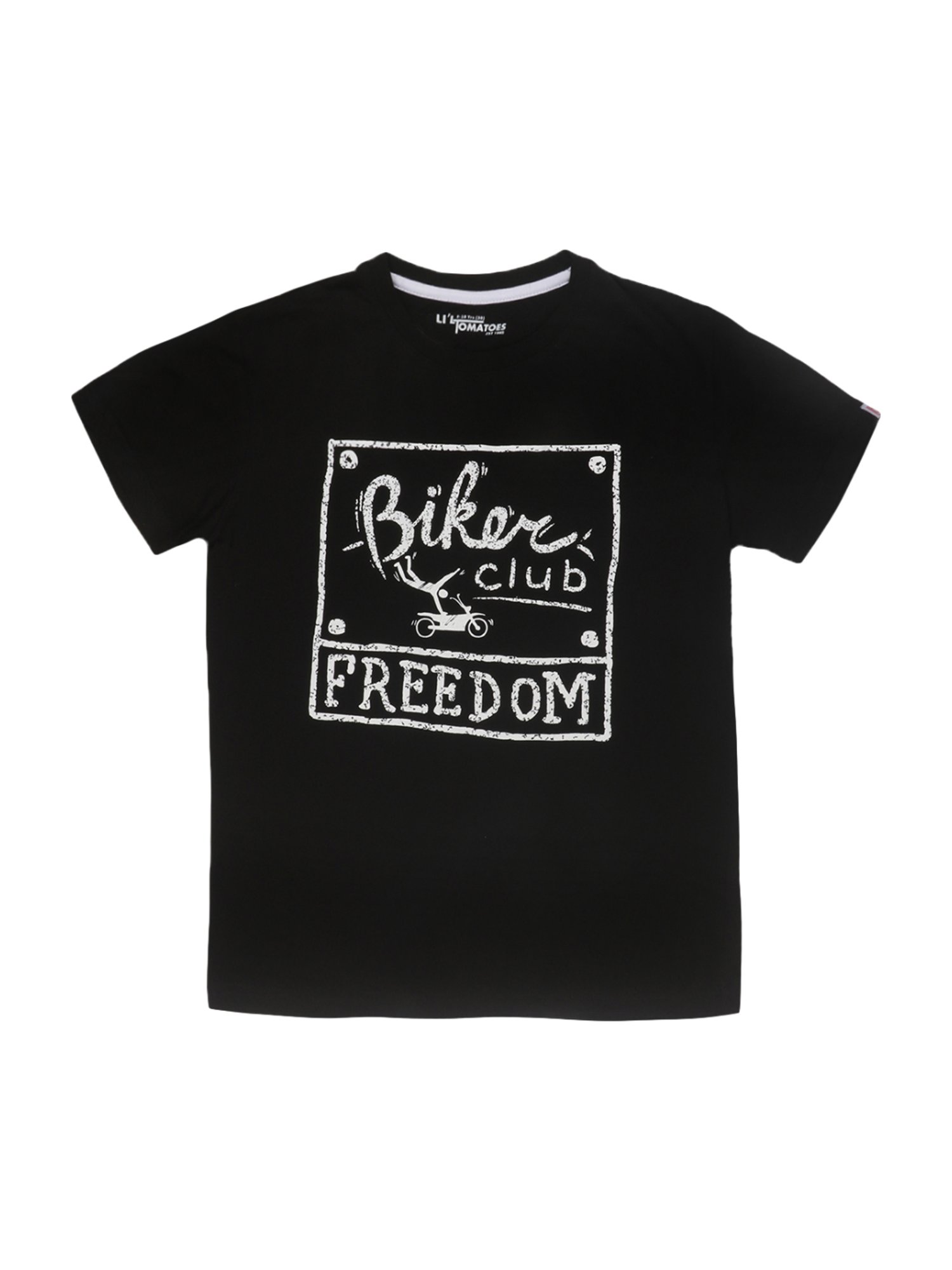 Li'l Tomatoes Kids Mustard & Black Cotton Printed T-Shirts & Mask - Pack of 2