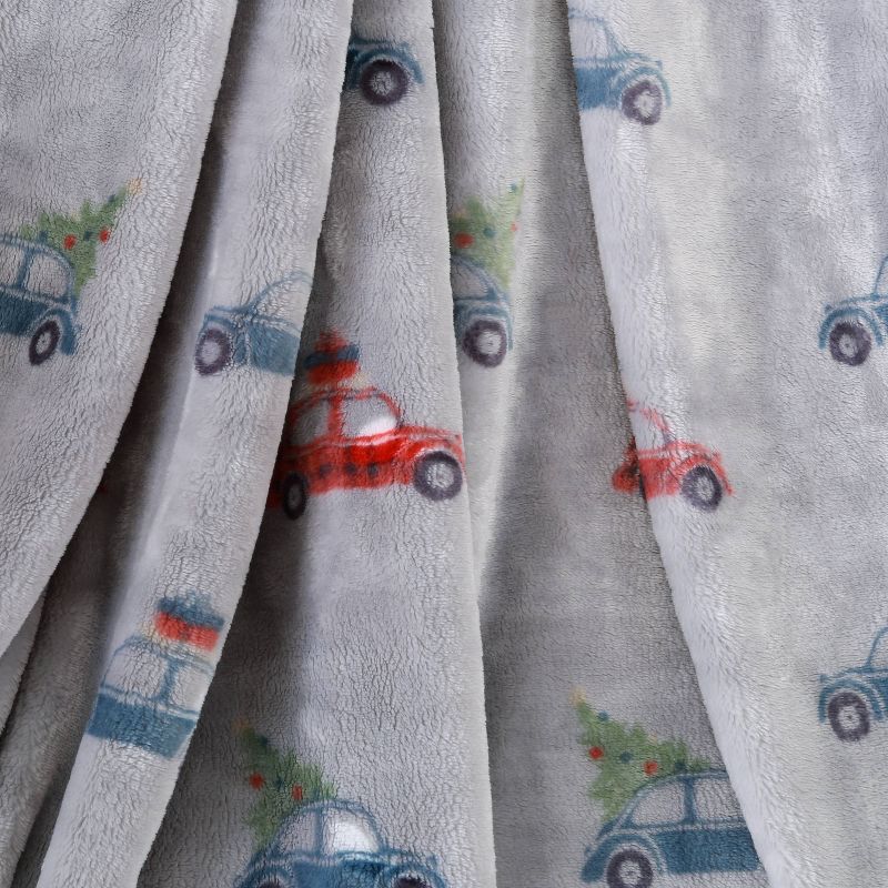 60"x80" Holiday Buggy  Throw Blanket Gray - Better Living