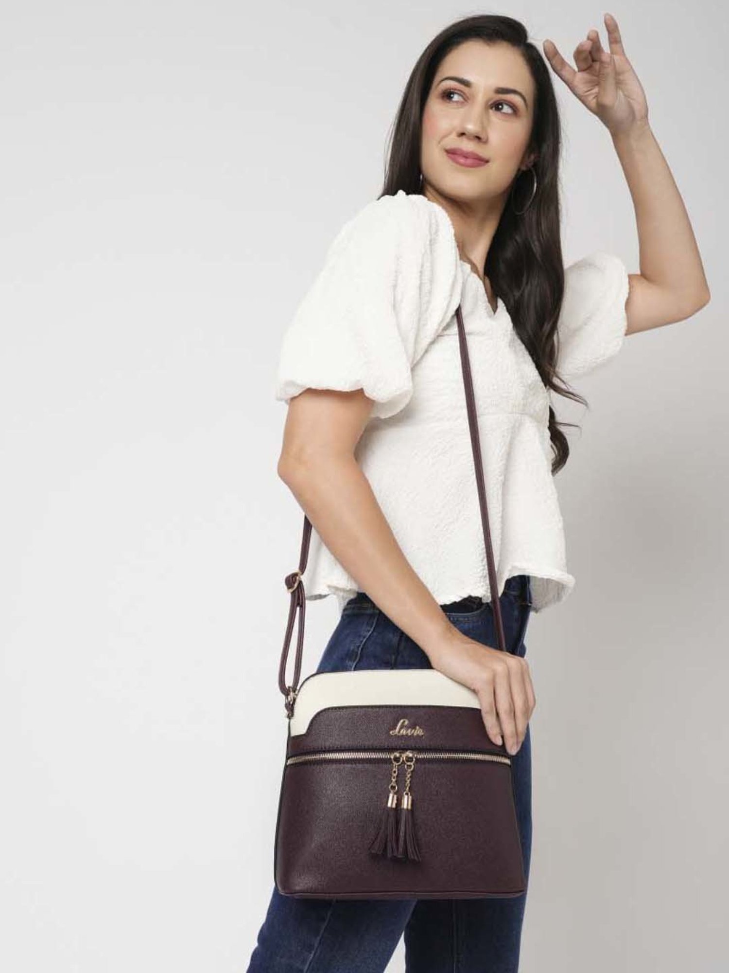 Lavie Wine Solid Sling Handbag