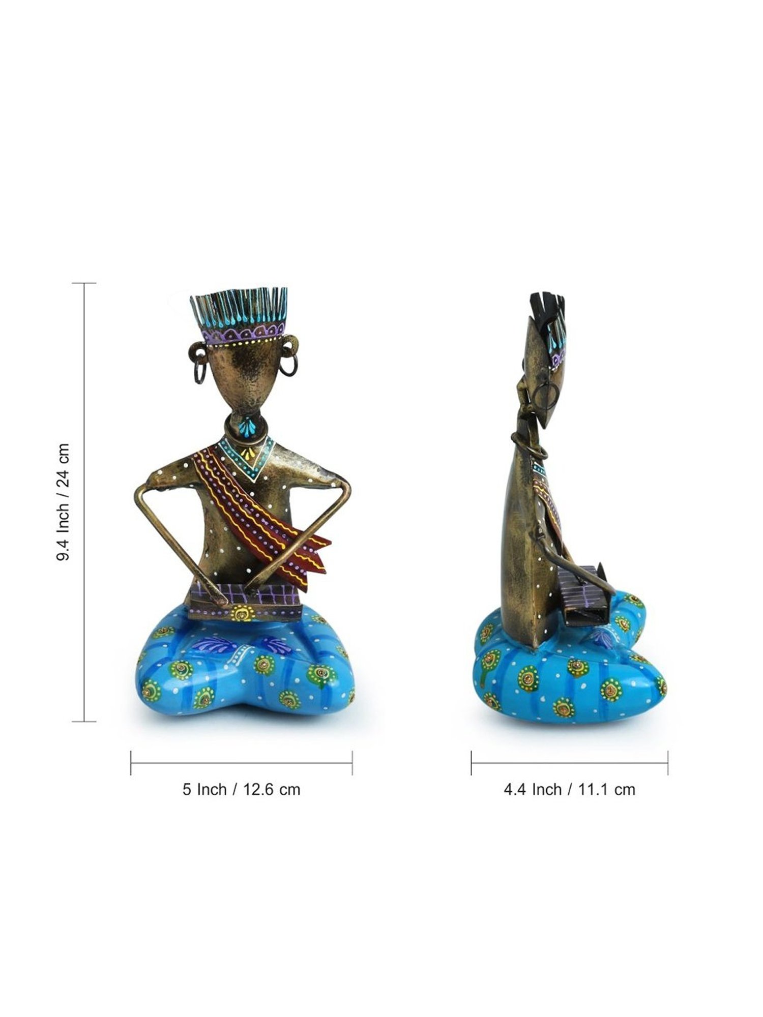 ExclusiveLane 'Gayak Folk Artist' Multicolor Iron Decorative Piece - Set of 1