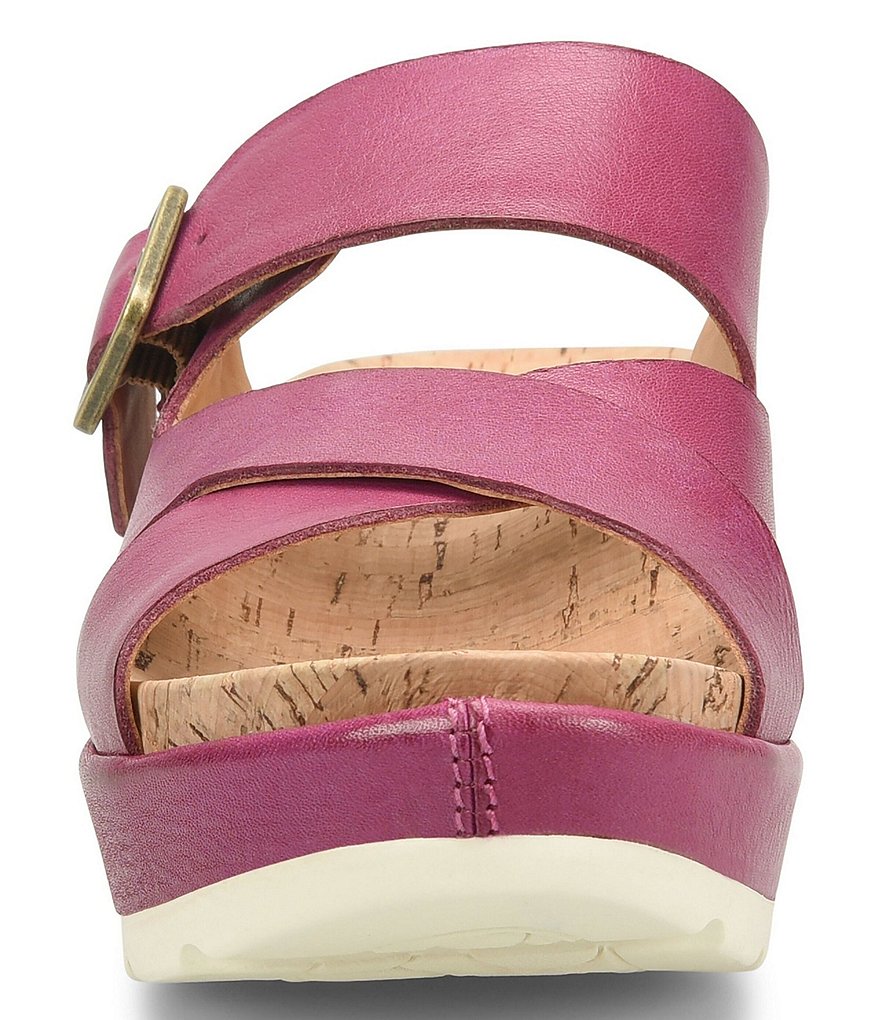 Kork-Ease Callie Leather Platform Wedge Slide Sandals