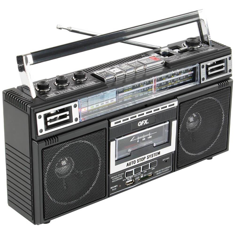 QFX J220BT Bluetooth Radio/Cassette to MP3 Converter Boombox