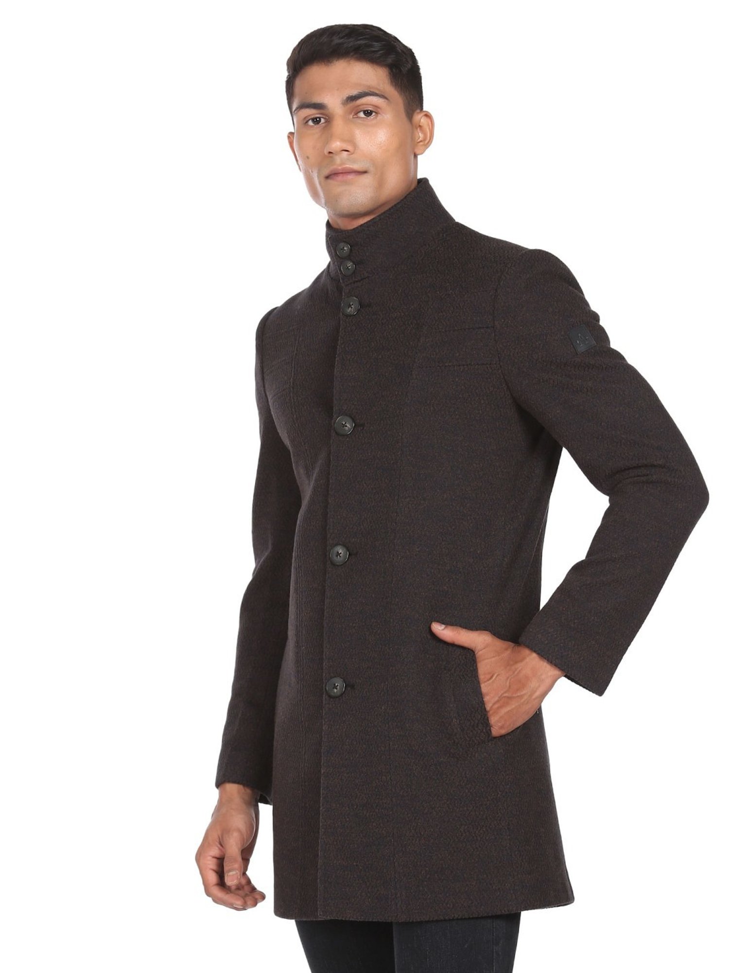 Arrow Sports Brown Regular Fit Texture Waistcoat