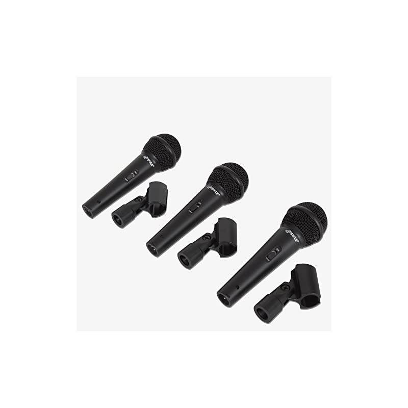 3-Piece Professional Dynamic Microphone Kit - Cardioid Unidirectional Vocal Handheld Microphone with Hard Carry Case & Mic Holder/Clip -  PDMICKT80