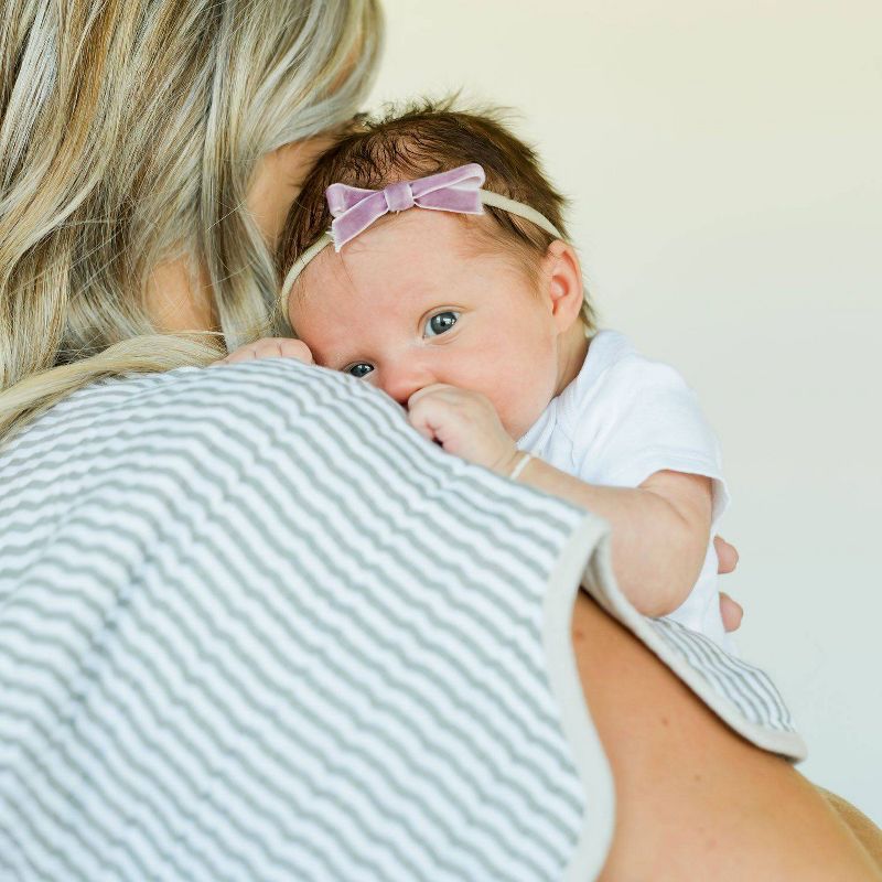 Little Unicorn 4-Layer Cotton Muslin Burp Cloth - Gray Stripe