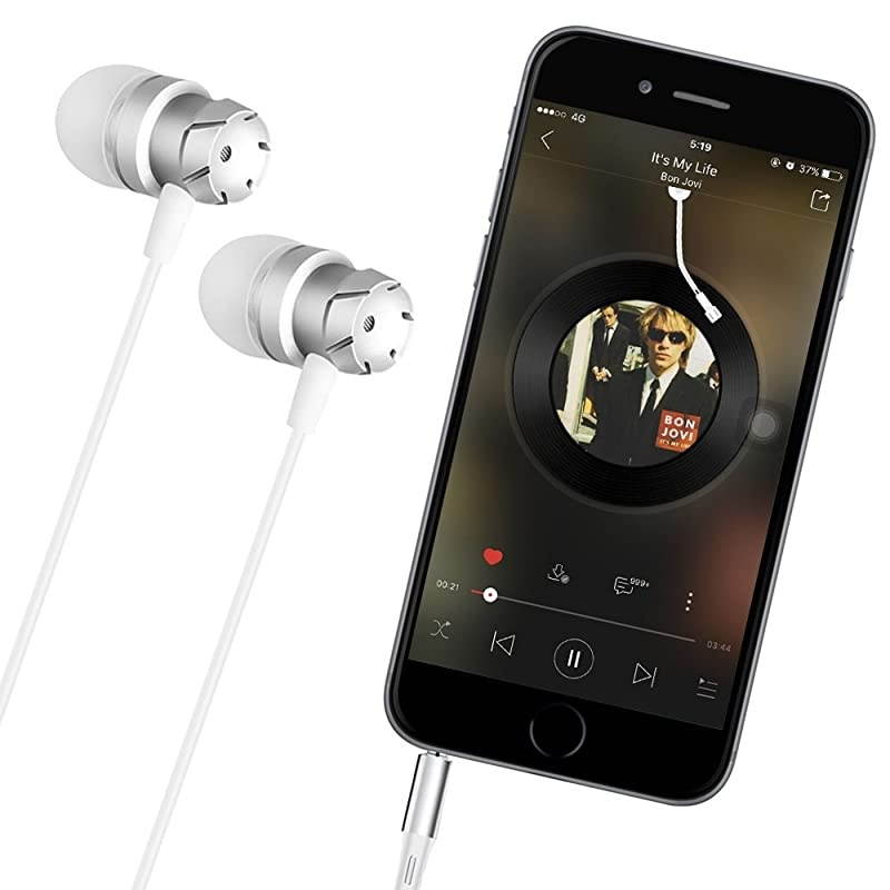 3 Packs Earbud Headphones with Remote Microphone  In Ear Earphone Stereo Sound Noise Isolating Tangle Free for iOS and Android Smartphones Laptops Gaming Fits All 35mm Interface Device