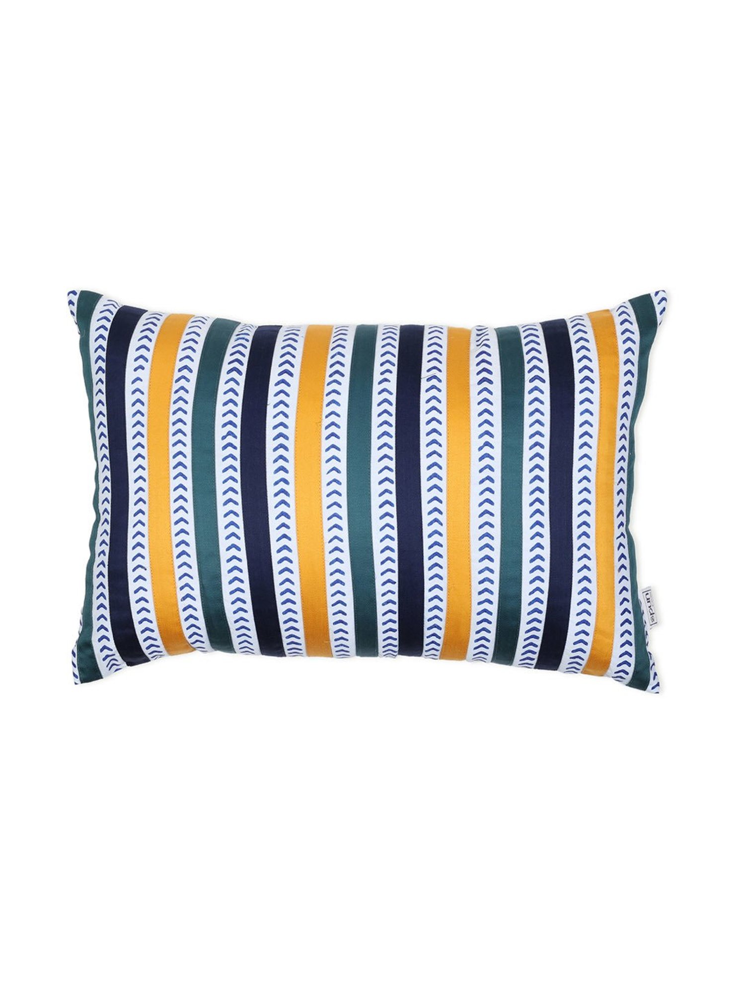Spaces Spun Striped Multicolor Cotton Cushion Cover
