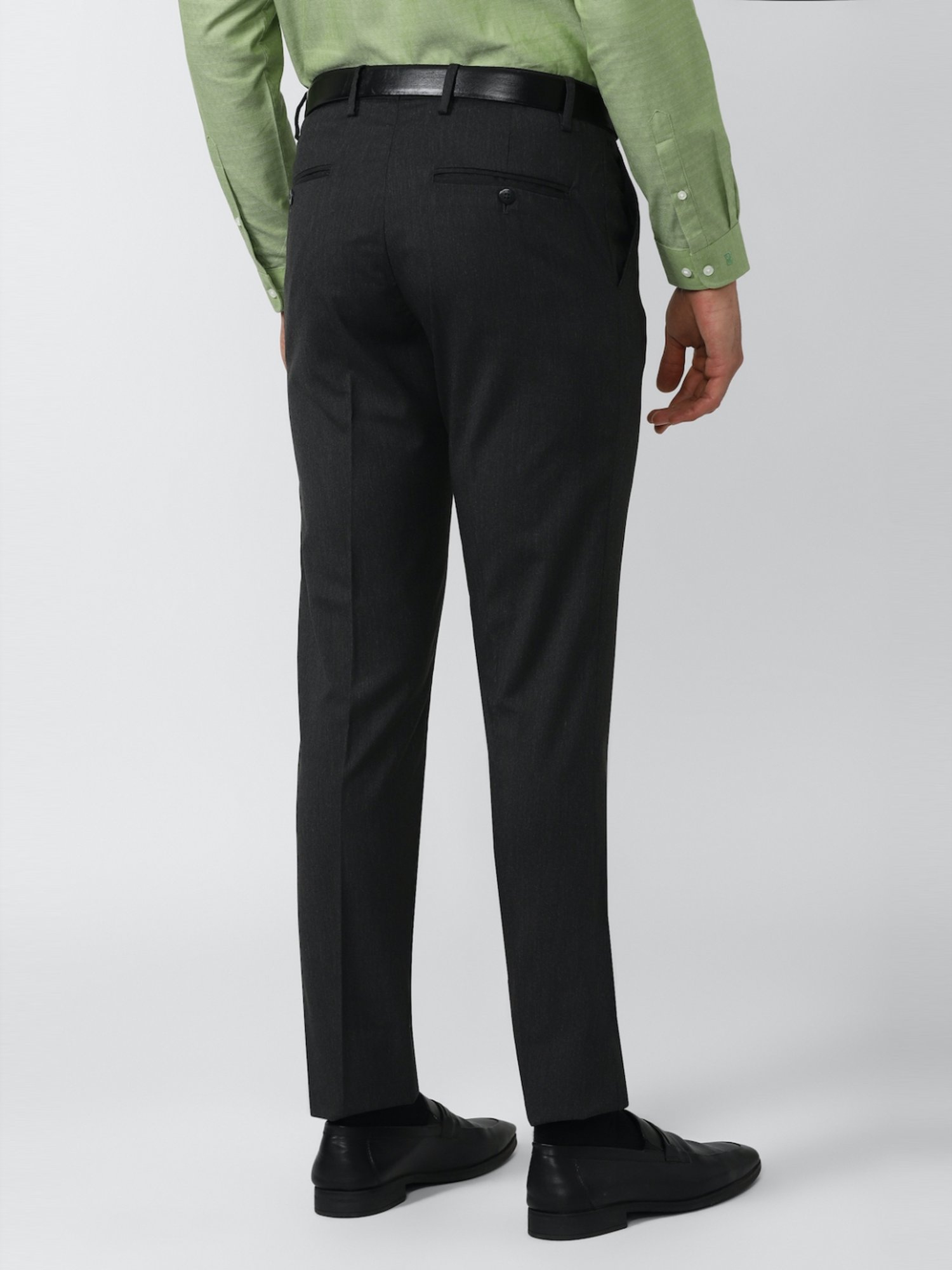 Peter England Grey Slim Fit Trousers